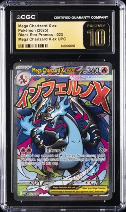 2025 POKEMON ENGLISH BLACK STAR PROMO #023 MEGA CHARIZARD X EX CGC 10 PRISTINE - Image 1
