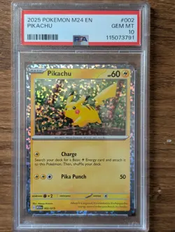 2025 Pokemon M24 EN McDonald's Collection PSA 10 Pikachu #002 Confetti Holo - Image 1