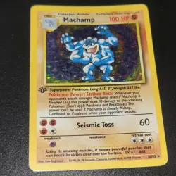 Pokemon Machamp 1st Edition Holo Rare Base Set 8/102 Wizards 1999 Ken Sugimori - Image 4