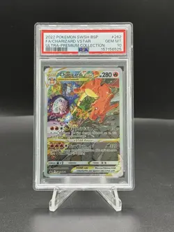 2022 POKEMON SWSH BLACK STAR PROMO #262 FULL ART/CHARIZARD VSTAR PSA 10 - Image 1