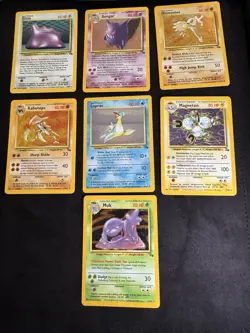 1999 Pokemon Fossil Partial Set Lot WOTC HOLOS Gengar Dragonite Zapdos NM - Image 1