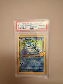 Pokemon TCG Blastoise Celebrations Classic Collection Holo PSA 8 2021 2/102 - Image 1