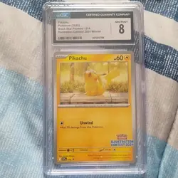 CGC 8 Pikachu Promo Illustration Contest 2024 SV #214 2025 English Regular - Image 1