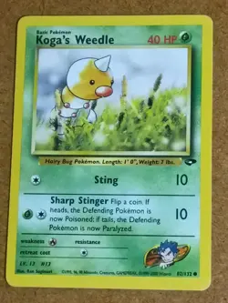 Koga's Weedle 82/132 Common Gym Challenge Pokemon Unlimited Lightly Played - Image 1