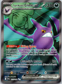 Team Rocket's Crobat ex 217/182 Ultra Rare Destined Rivals NM - Image 1