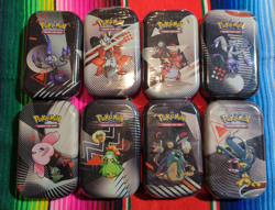 Pokemon Unova Black Bolt White Flare Mini Tin Display 8 tins 16 packs Sealed - Image 1