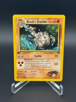 Brock's Graveler HP 34/132 - 1st Edition Gym Challenge 🏝 Pokemon WOTC 2000 (A) - Image 1