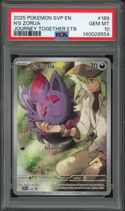 Pokemon PSA 10 Gem Mint SV Promo Illustration Rare N's Zorua SVP189 - Image 1