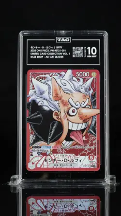 2025 One Piece JPN Monkey.D.Luffy #ST21-001 Base Shop Promo TAG 10 GEM MINT - Image 1