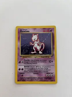 Pokemon TCG Mewtwo Base Set Holo Rare Card 10/102 1999 - Image 1