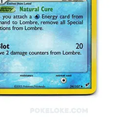 Pokemon Card - Lombre Deoxys 34/107 Holo Stamped - NM - Image 3