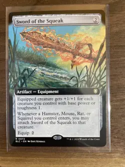Sword of the Squeak (Extended Art) #72 MTG BLC Bloomburrow Regular Commander NM - Image 1