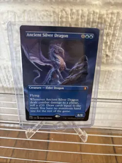 Ancient Silver Dragon (Borderless) NM 366 Battle for Baldur's Gate Mtg - Image 1