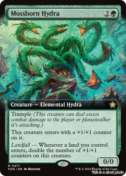 Mossborn Hydra (Extended Art) [FDN - 471] - NM TCG MTG - Image 1