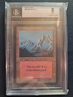 Mountain V2 Magic The Gathering MTG Alpha BGS Beckett graded 8 NM-MINT - Image 1