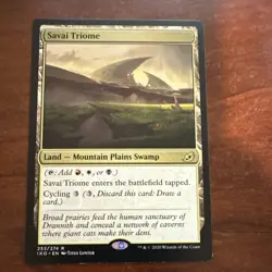 Wizards Magic: The Gathering Savai Triome Rare Land Ikoria Black Red White - Image 1