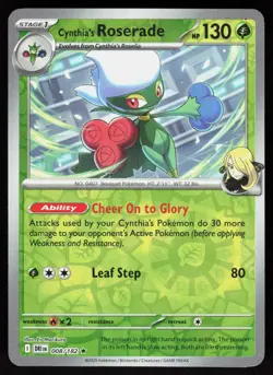 Cynthia's Roserade 008/182 Rare Destined Rivals Pokemon Reverse Holo Near Mint - Image 1