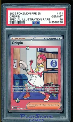 Pokemon Card PSA 10 Crispin 171/131 Prismatic Evolutions SIR Full Art FA 2025 - Image 1