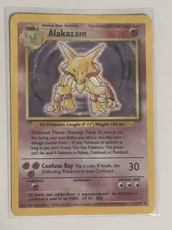 Pokemon TCG Alakazam Base Set Holo Card 1/102 - Image 1