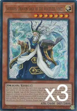 3X Yugioh Sauravis, Dragon Sage of the Voiceless Voice MP25-EN159 Ultra Rare NM - Image 1