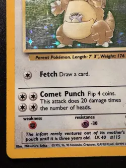 Kangaskhan 5/64 Jungle Pokemon Card Holo Foil Rare HP - Image 5
