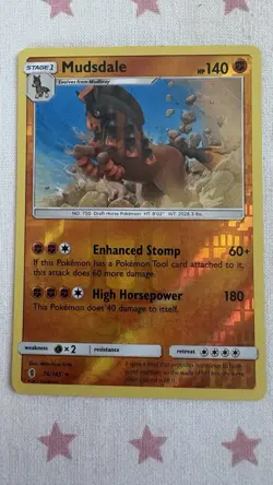 Mudsdale 76/145 Guardians Rising Reverse Holo Rare Pokemon TCG Card - Image 1