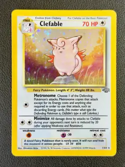 Pokemon Jungle CLEFABLE Holo Rare Card 1/64 1999 WOTC LP/NM - Image 1