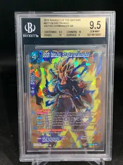 2019 DRAGON BALL SUPER CARD GAME #BT7-126 SS3 TRUNKS, SAIYAN HARMONIZER BGS 9.5 - Image 1