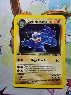 Dark Machamp - 10/82 - Pokemon Team Rocket 1st Edition Holo Rare Card WOTC LP - Image 1
