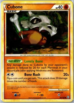 Pokemon Card - Cubone 60/102 HGSS Triumphant Common Lightly Played - Image 1