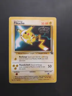 Pikachu 4 Black Star Movie Promo Stamped Non Holo WOTC TCG 1999 Pokemon Card - Image 1