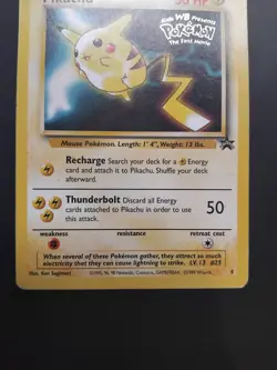 Pikachu 4 Black Star Movie Promo Stamped Non Holo WOTC TCG 1999 Pokemon Card - Image 3