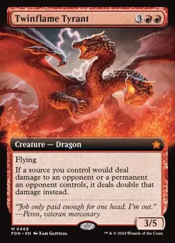 Twinflame Tyrant (#469) - Extended Art FDN NM MTG - Image 1