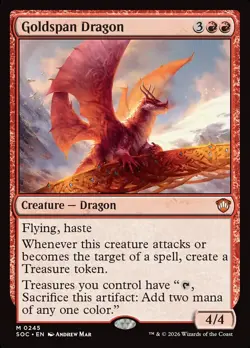 GOLDSPAN DRAGON Mythic Secrets of Strixhaven Commander NM MTG - Image 1