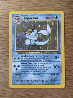 Pokemon TCG - Vaporeon 12/64 Jungle - Rare Holo - 1999 English - Image 1