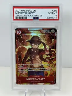 MONKEY D. LUFFY PSA 10 2024 ONE PIECE PROMO TREASURE BOOSTERS ST10-006 - Image 1