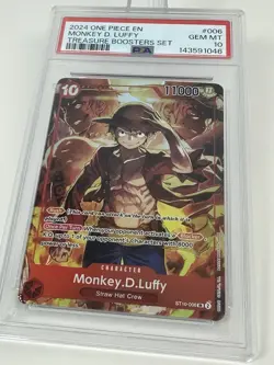 MONKEY D. LUFFY PSA 10 2024 ONE PIECE PROMO TREASURE BOOSTERS ST10-006 - Image 3