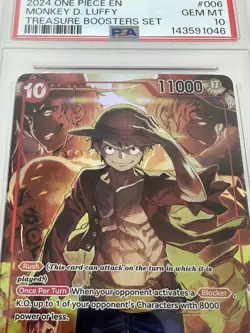 MONKEY D. LUFFY PSA 10 2024 ONE PIECE PROMO TREASURE BOOSTERS ST10-006 - Image 4