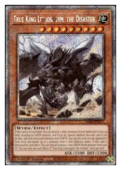 Yugioh True King Lithosagym, the Disaster (Platinum Secret Rare) RA04-EN275 NM - Image 1