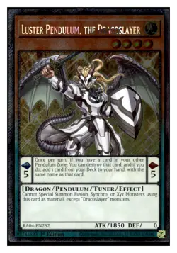 Yugioh Luster Pendulum, the Dracoslayer (Platinum Secret Rare) RA04-EN252 NM - Image 1