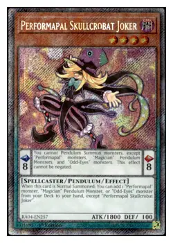 Yugioh Performapal Skullcrobat Joker (Platinum Secret Rare) RA04-EN257 NM - Image 1