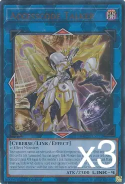 3X Yugioh Accesscode Talker MP25-EN272 Ultra Rare 1st Edition NM - Image 1