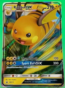 Raichu GX SM213 - NM Promo Rare Pokemon Card - Image 1