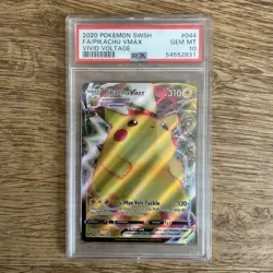 Pokemon Pikachu TCG VMAX Vivid Voltage Holo Ultra Rare Card 044/185 PSA 10 - Image 1