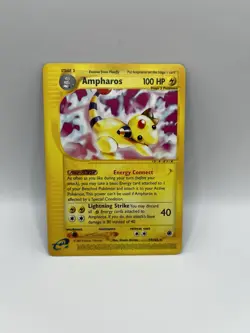 Pokemon TCG Ampharos Expedition Base Set 34/165, Regular Rare Card - Image 1