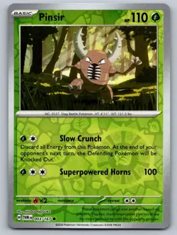 Pinsir 003/167 Common Twilight Masquerade Pokemon Reverse Holo Near Mint - Image 1