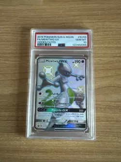 2019 Pokemon S&M Full Art Mewtwo GX Hidden Fates #SV59 Gem Mint PSA 10 - Image 1