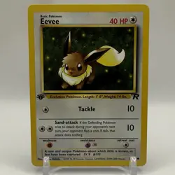 Pokemon TCG Team Rocket 1st Edition Regular Finish Eevee 55/82 - Image 1