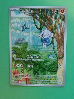 Pokemon Scarlet & Violet Stellar Crown Meditite 153/142 Illustration Rare - Image 1