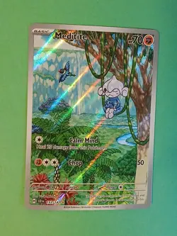 Pokemon Scarlet & Violet Stellar Crown Meditite 153/142 Illustration Rare - Image 2